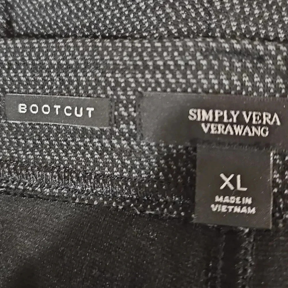 Simply Vera Vera Wang High-Rise Ponte Bootcut Pants Grey Texture Size XL - Picture 5 of 7